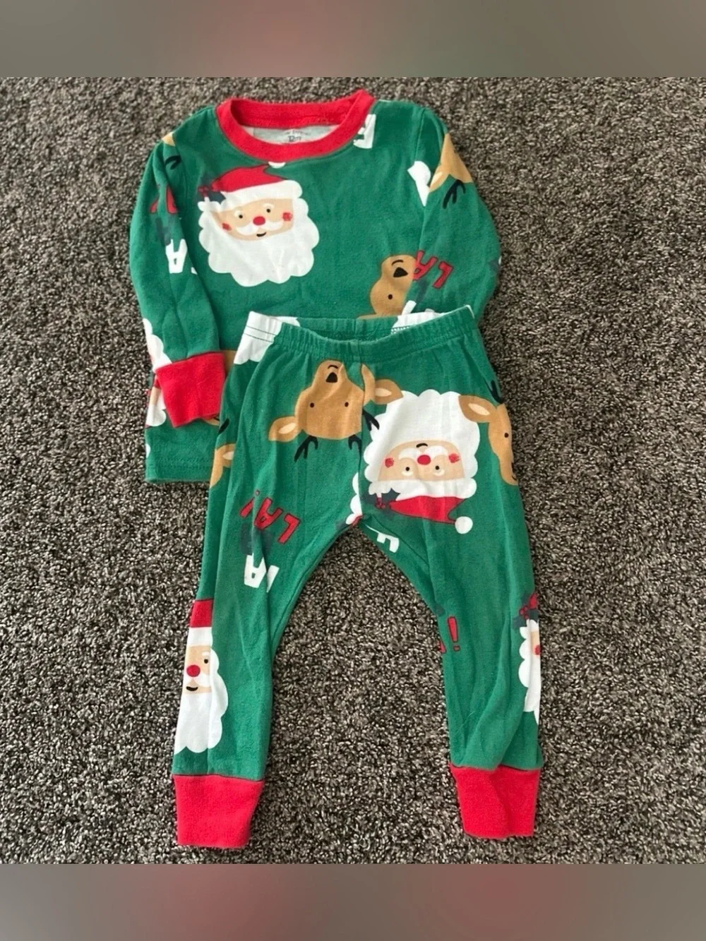 Carters Christmas Baby Boy Pajama Size 12M 0419